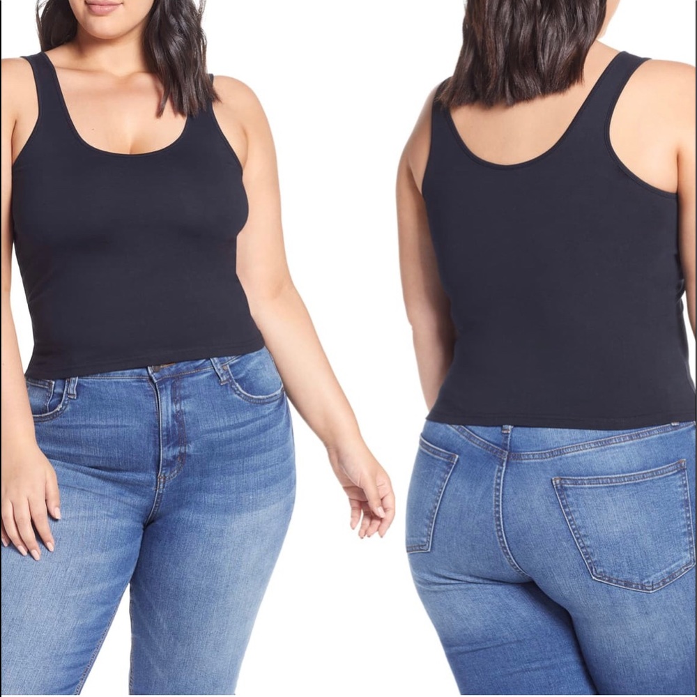 🔥 NWT NORDSTROM 2X SCOOP NECK TANK⚡️ALSO IN WHITE & B&W STRIPES